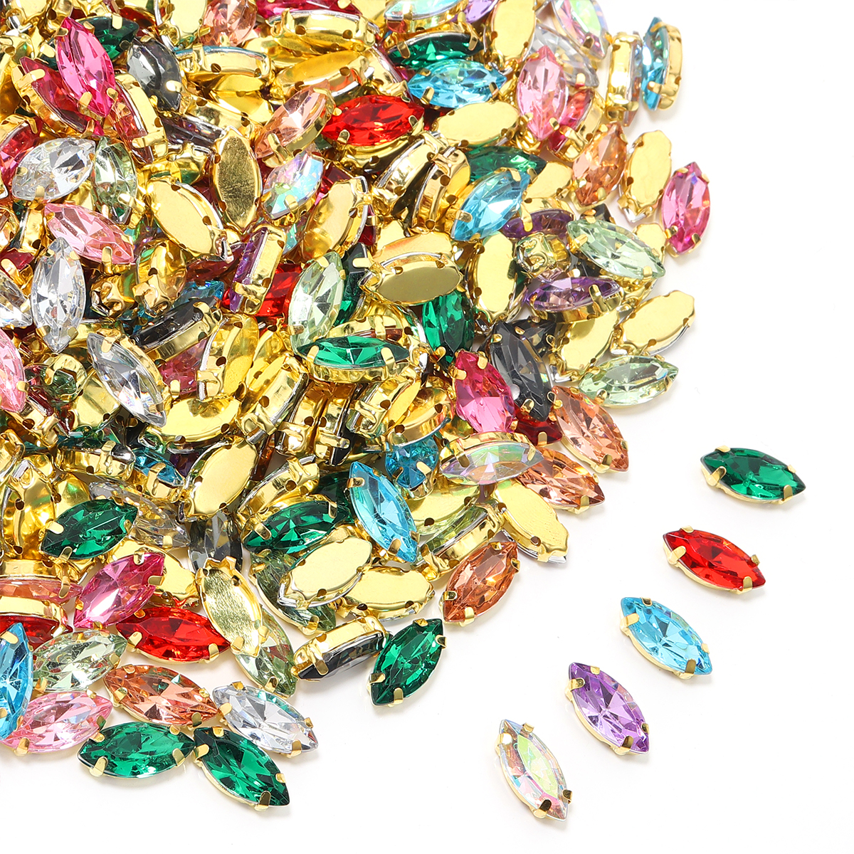 50pcs Horse Eye Shape Stainles - Sew On Rhinestone avaliação e preço