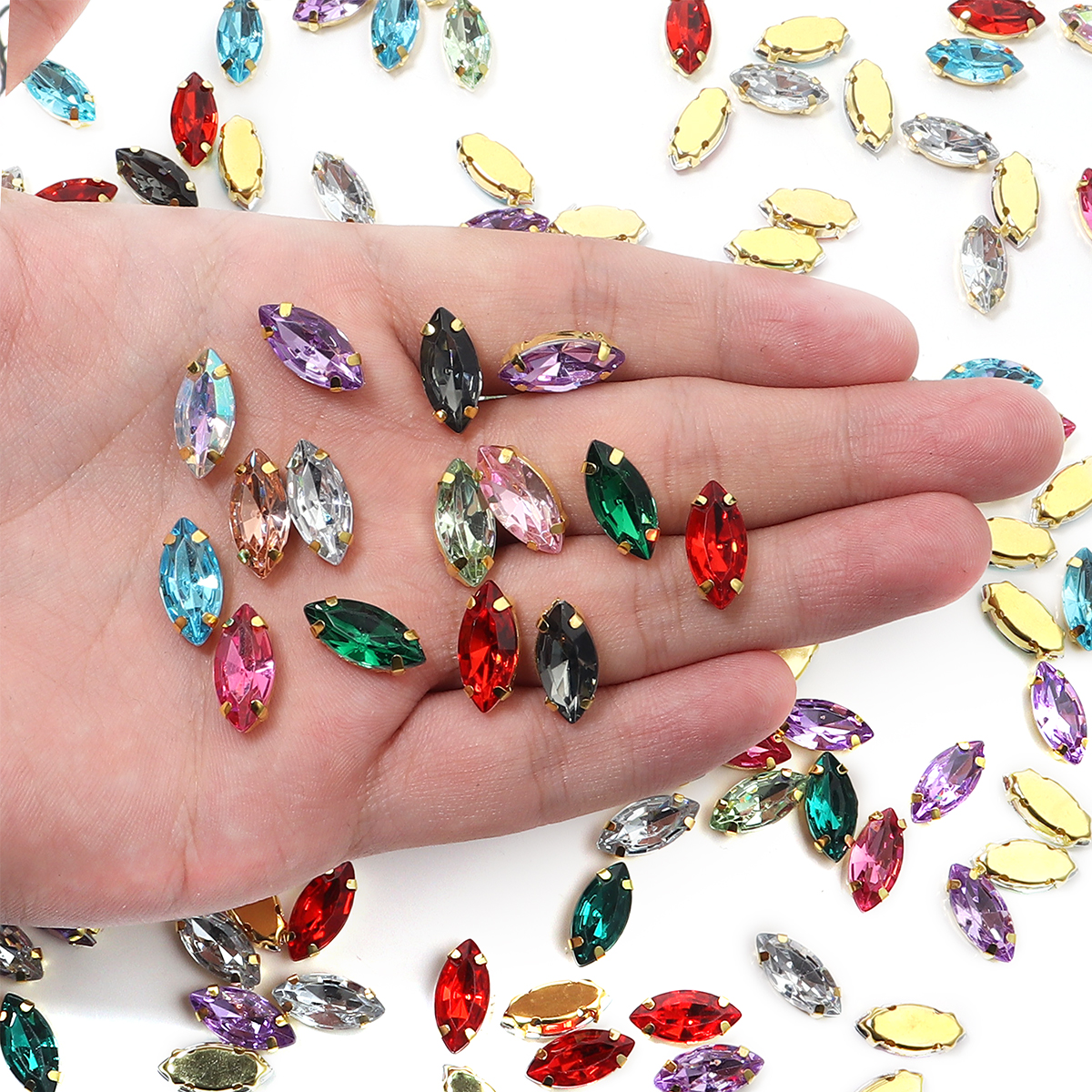 50pcs Horse Eye Shape Stainles - Sew On Rhinestone avaliação e preço