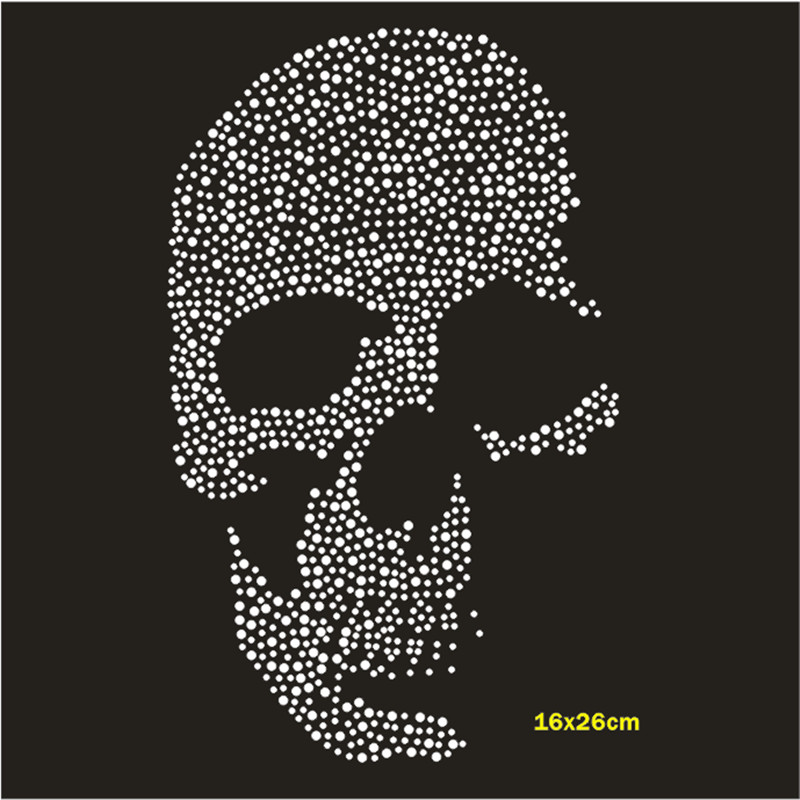 Skull Hotfix Strass Motif Cust - Hotfix Rhinestone Sheet avaliação e preço