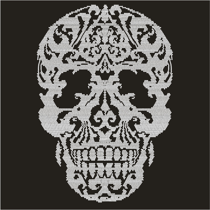 Skull Hotfix Strass Motif Cust - Hotfix Rhinestone Sheet avaliação e preço