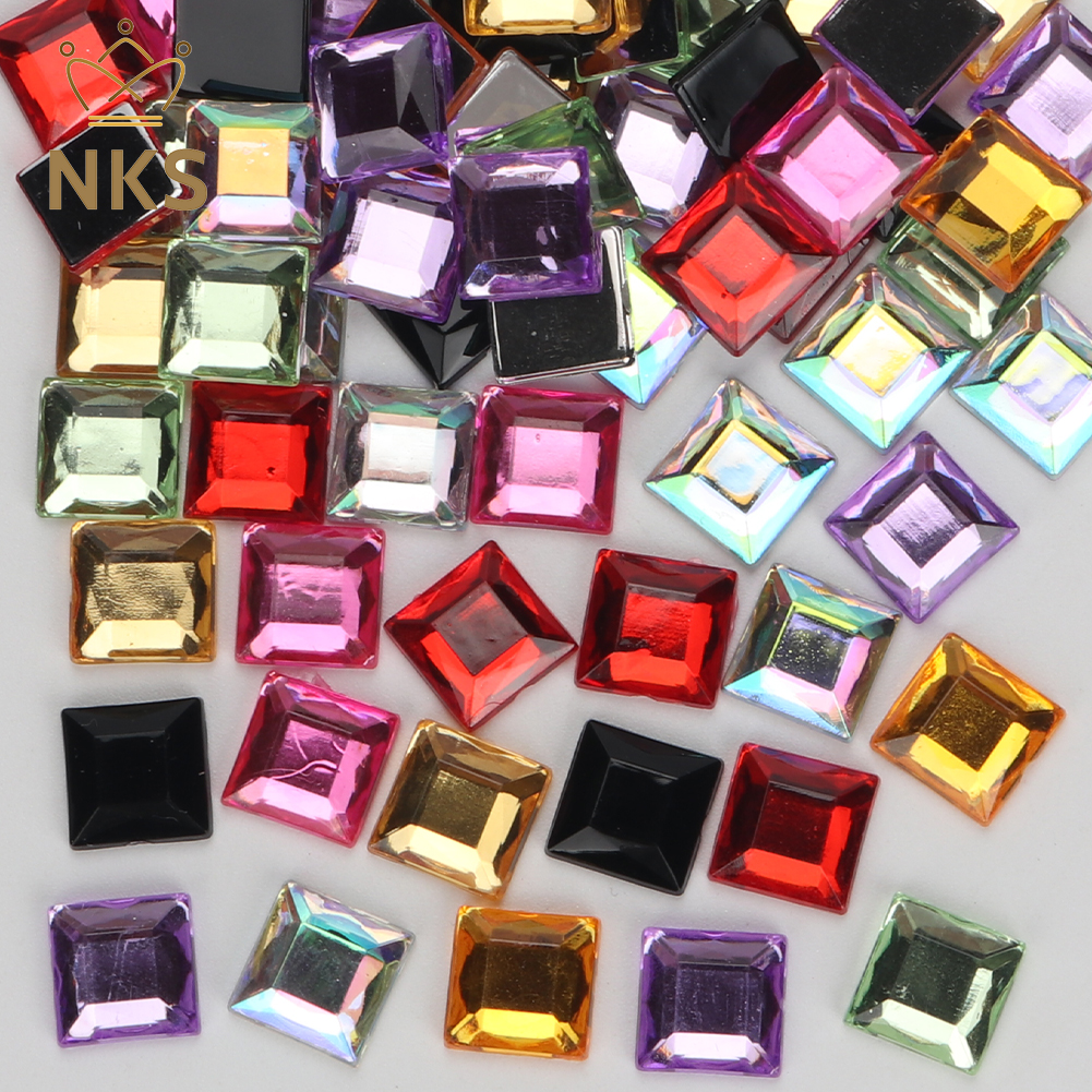 NKS 10mm 12mm Faceted Square C - Hotfix Rhinestone Sheet avaliação e preço