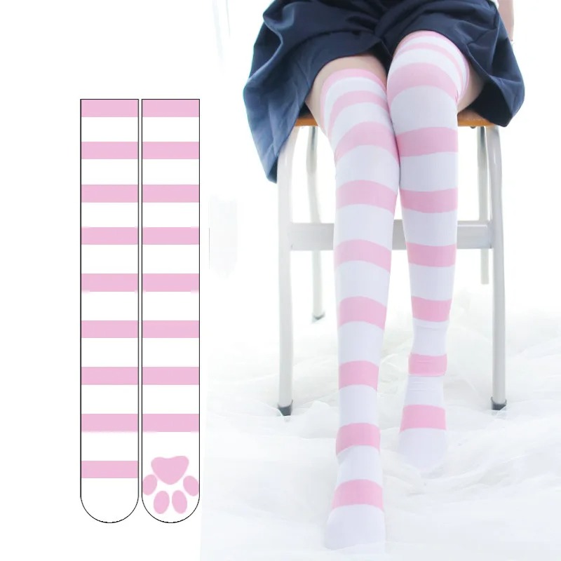 Lolita Over Knee Socks Pink St - Velvet Ribbon Roll avaliação e preço