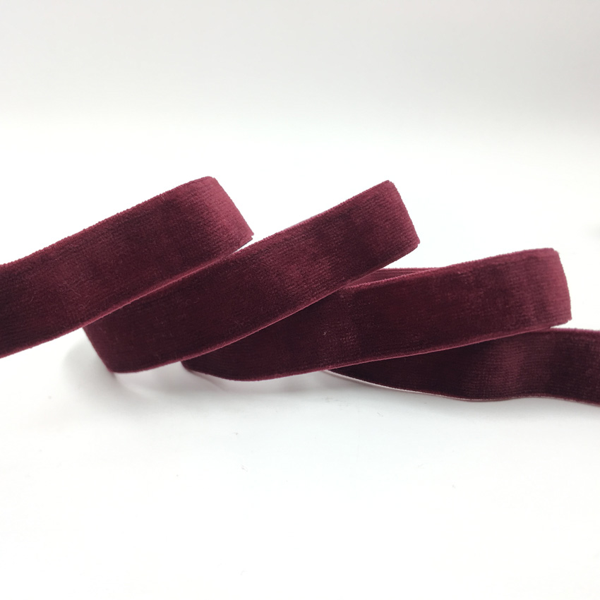 15mm 5Yards Velvet Elastic Ban - Velvet Ribbon Roll avaliação e preço