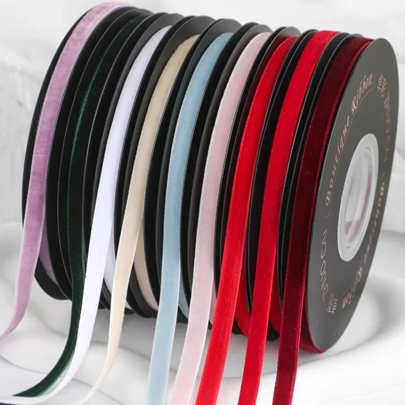 5yards/roll wide 6mm Velvet Ri - Velvet Ribbon Roll avaliação e preço