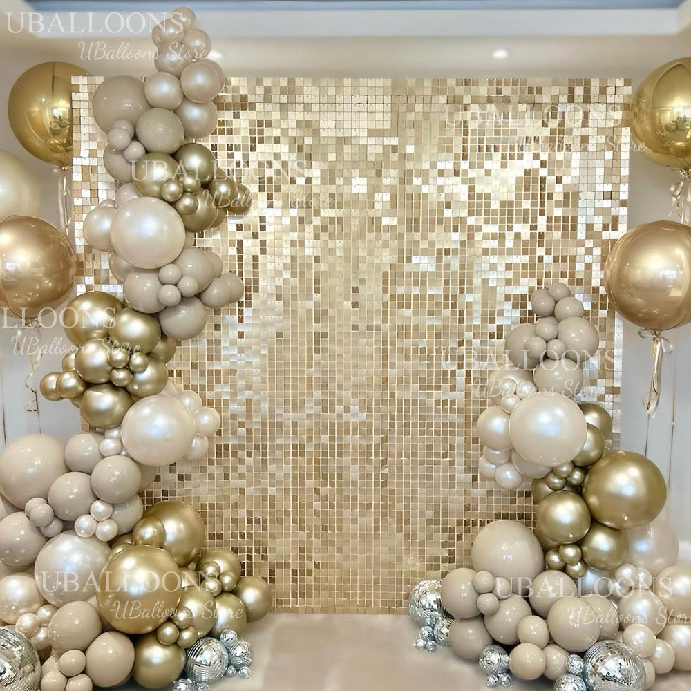 Matte Champagne Gold Backdrop  - Sequin Fabric Panel avaliação e preço