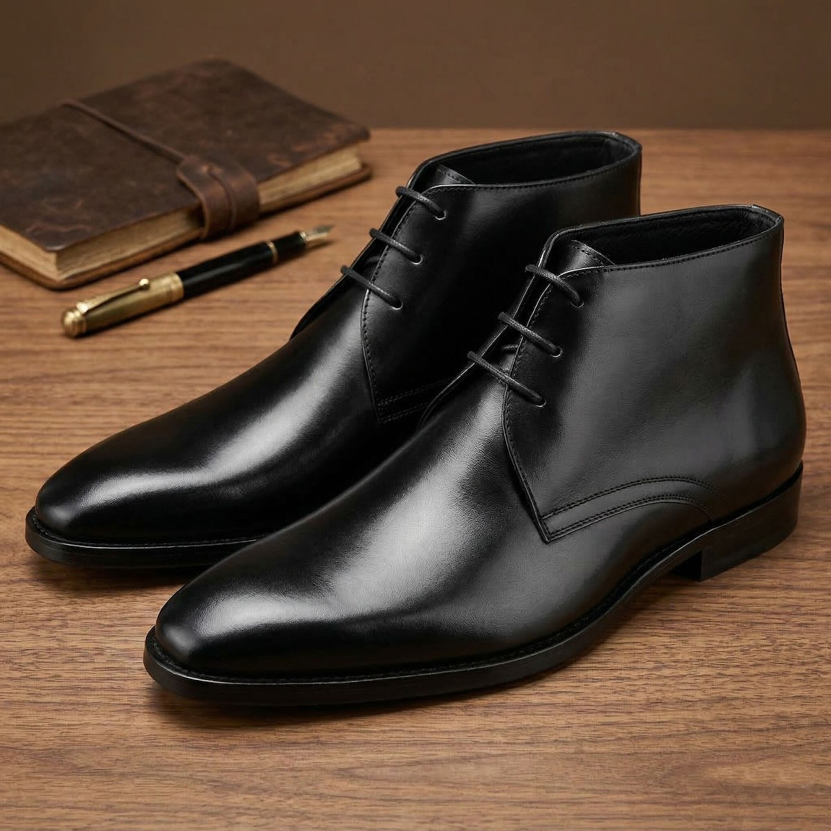 Men's Calf Leather Western Ank - Guipure Lace Panel avaliação e preço
