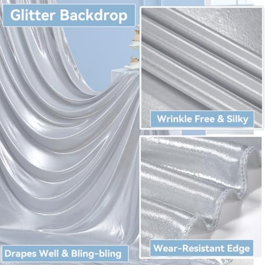 Parties and weddings: silver s - Sequin Fabric Panel avaliação e preço
