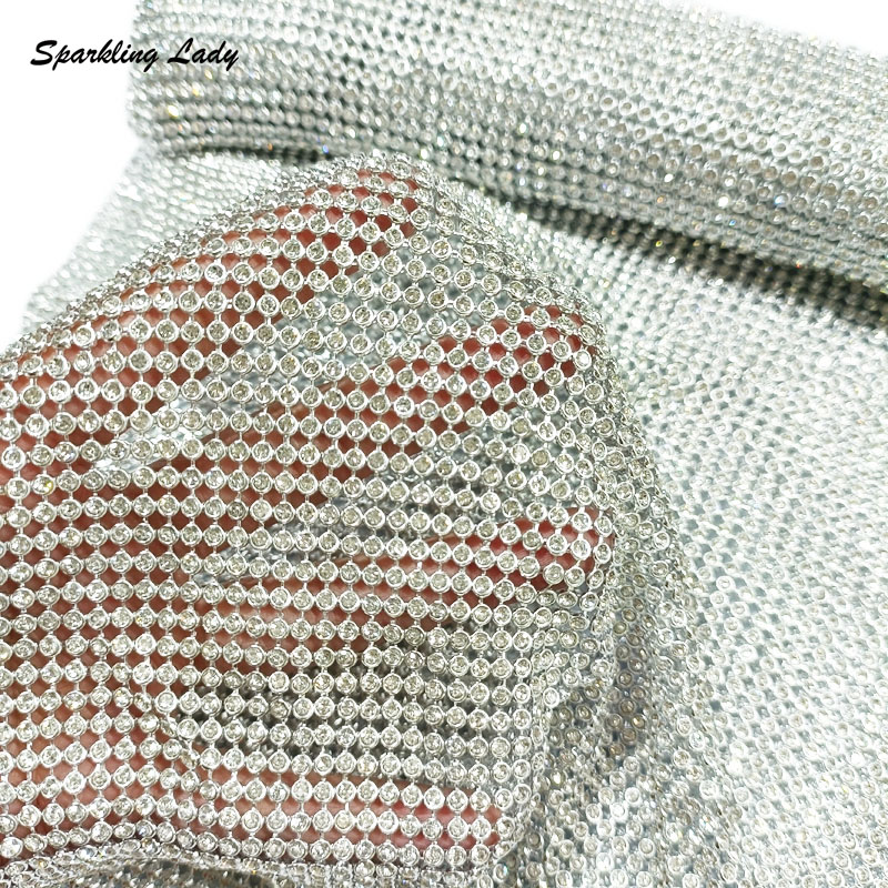 3MM Fashion Metal Rhinestone F - Crystal Mesh Fabric avaliação e preço