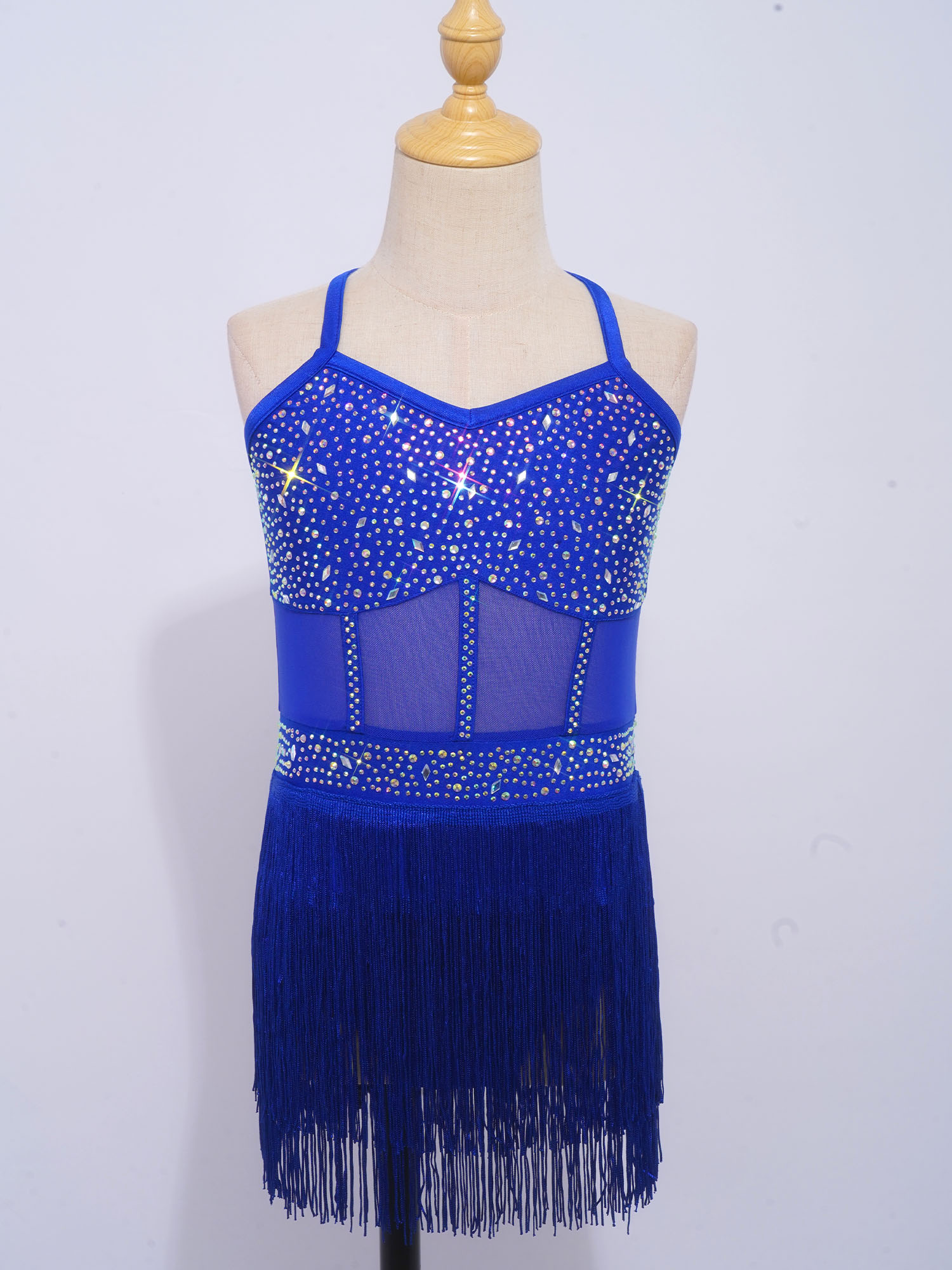 Kids Girls Latin Cha-cha Samba - Rhinestone Banding Trim avaliação e preço