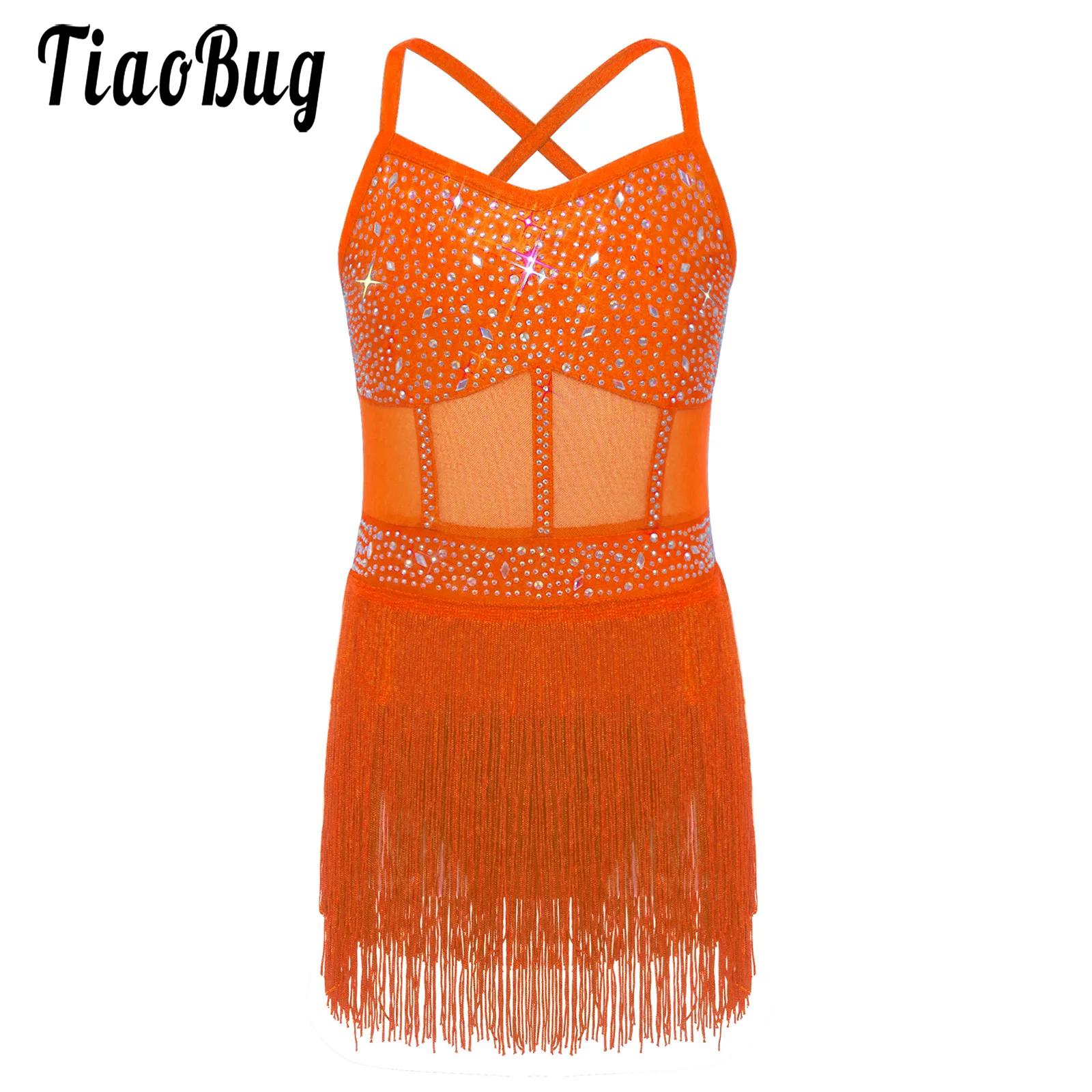 Kids Girls Latin Cha-cha Samba - Rhinestone Banding Trim avaliação e preço