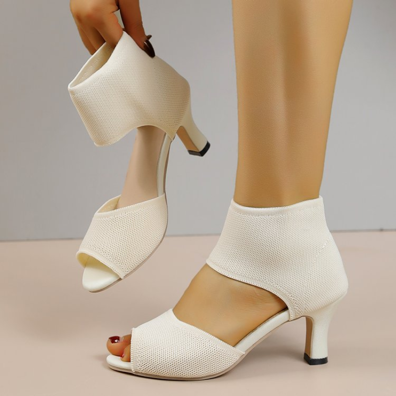 Summer New Peep Toe High Heel  - Embellish Knit avaliação e preço