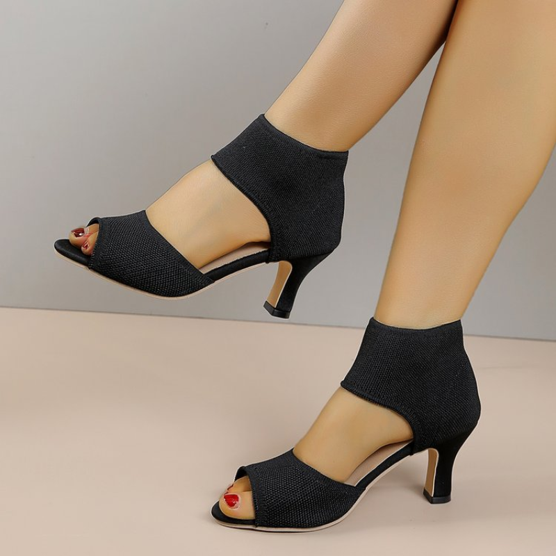 Summer New Peep Toe High Heel  - Embellish Knit avaliação e preço