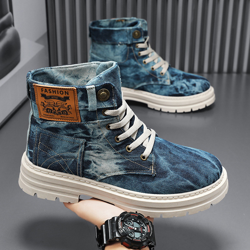 Spring High Top Mens Shoes 202 - Guipure Lace Panel avaliação e preço