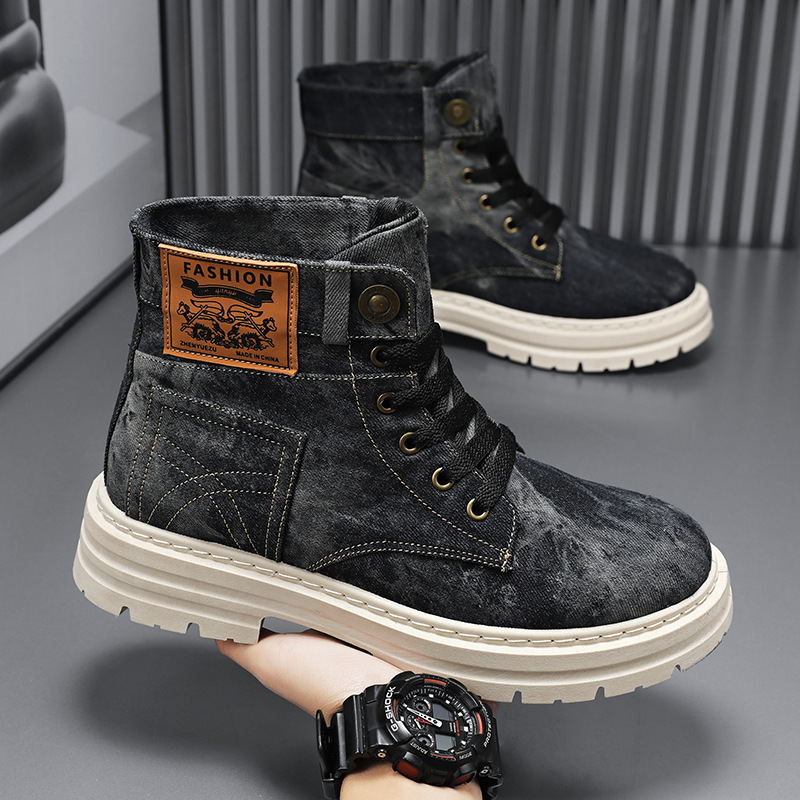 Spring High Top Mens Shoes 202 - Guipure Lace Panel avaliação e preço