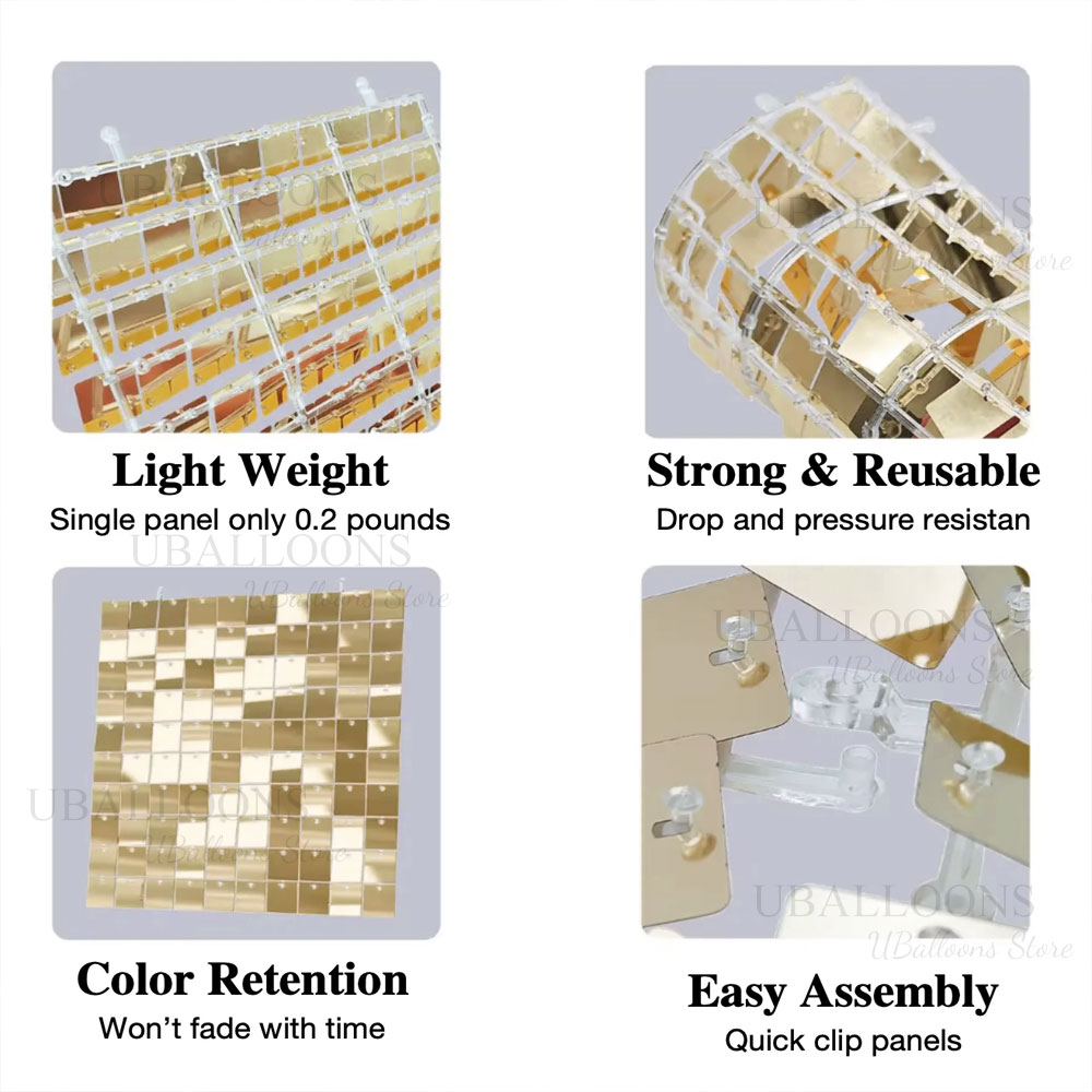 Champagne Gold Shimmer Backdro - Sequin Fabric Panel avaliação e preço