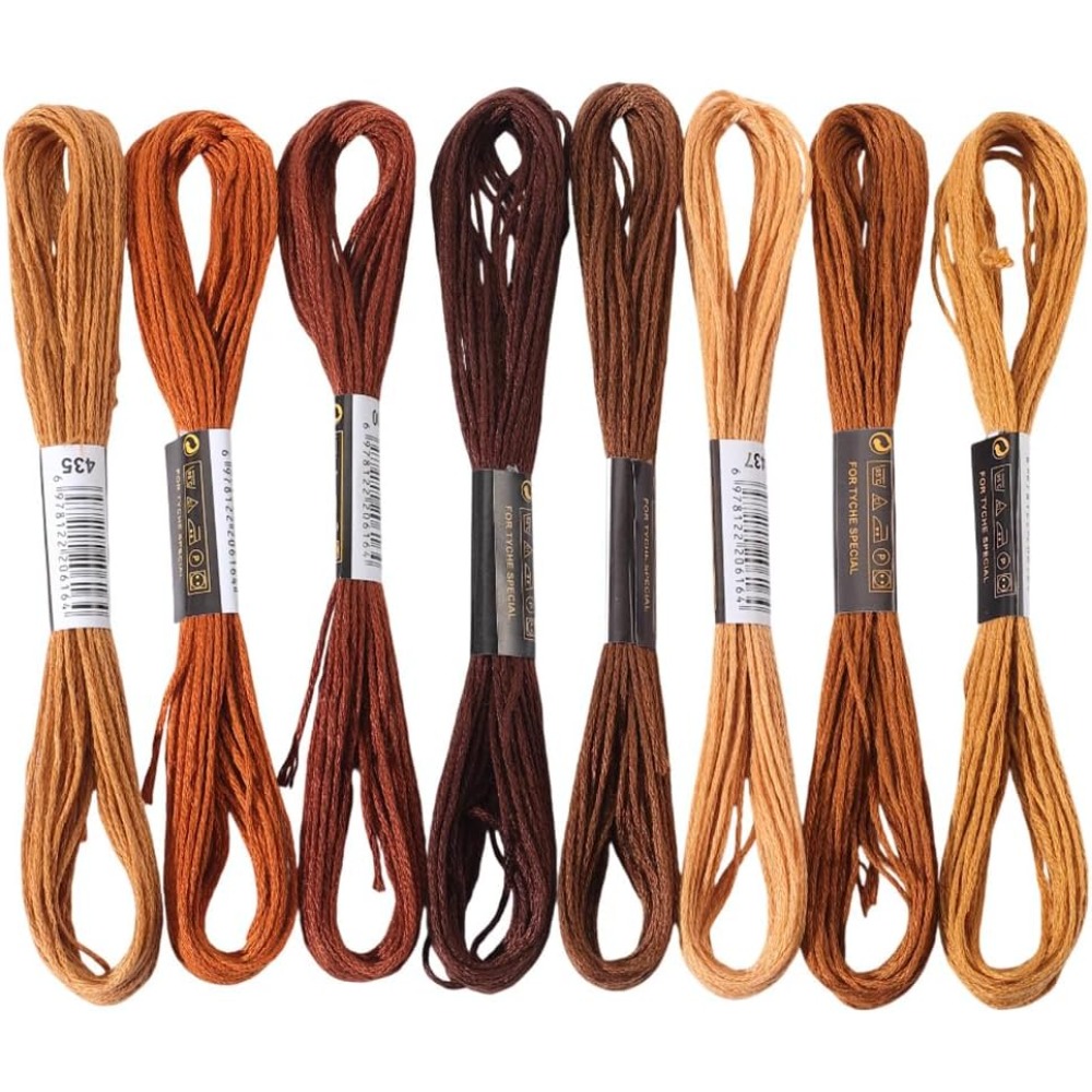 8 Skeins 6 Strands Brown Embro - Embroidery Embellishments avaliação e preço