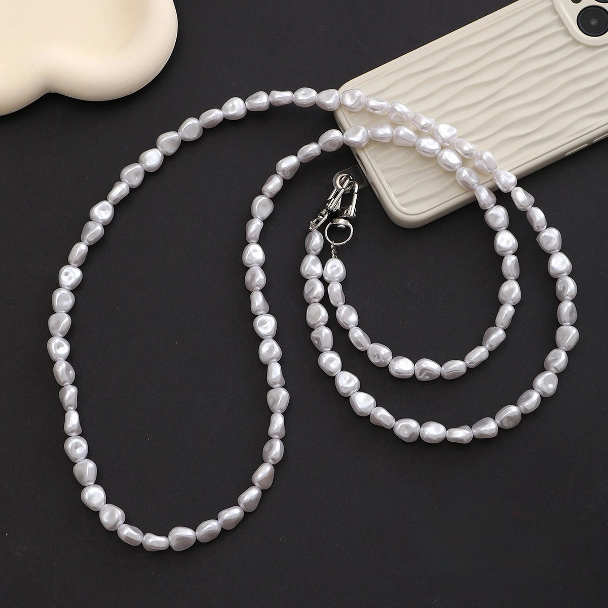 Mobile Phone Lanyard Luxury Pe - Pearl Trim Chain avaliação e preço