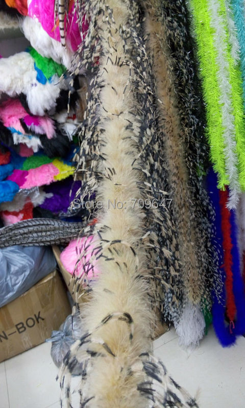 2Yards/lot Luxury Khaki&BLACK& - Feather Trim Marabou avaliação e preço
