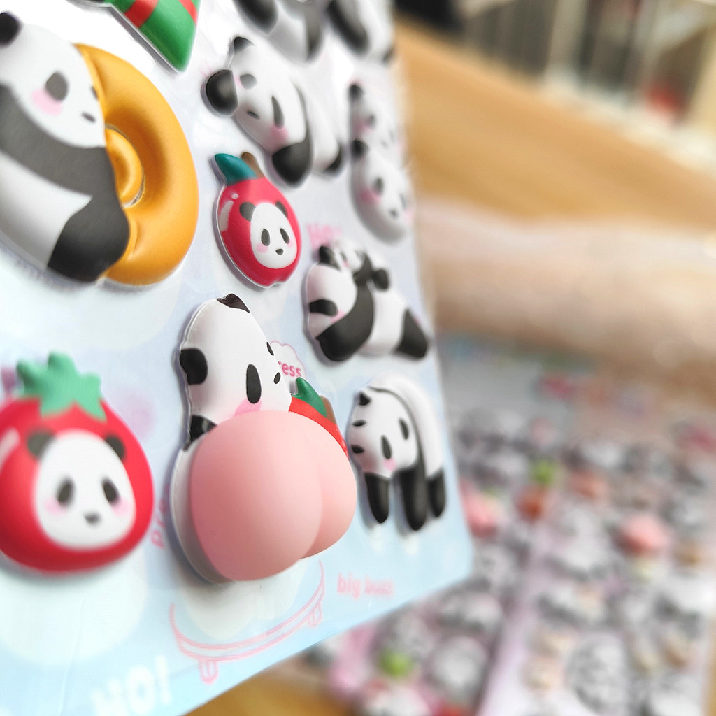 4-Piece Cute Panda Stress Reli - Craft Embellishment World avaliação e preço