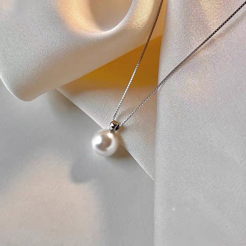 925 Sterling Silver 8mm Pearl  - Pearl Trim Chain avaliação e preço