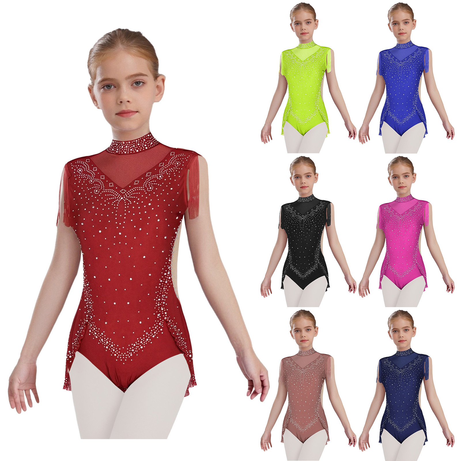 Children Girls Tassel Latin Da - Rhinestone Banding Trim avaliação e preço