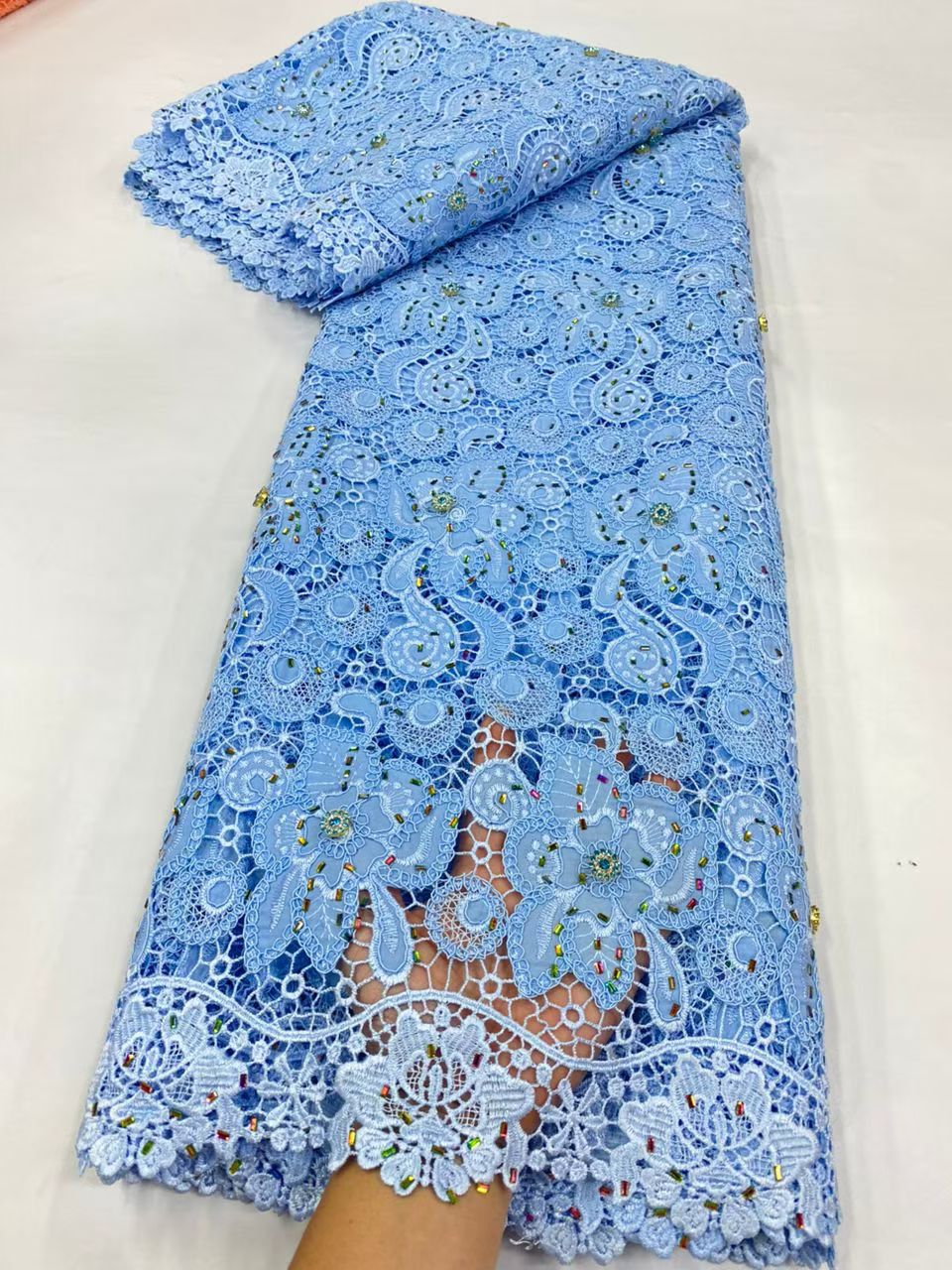 Latest Cord Guipure Lace Fabri - Crystal Mesh Fabric avaliação e preço