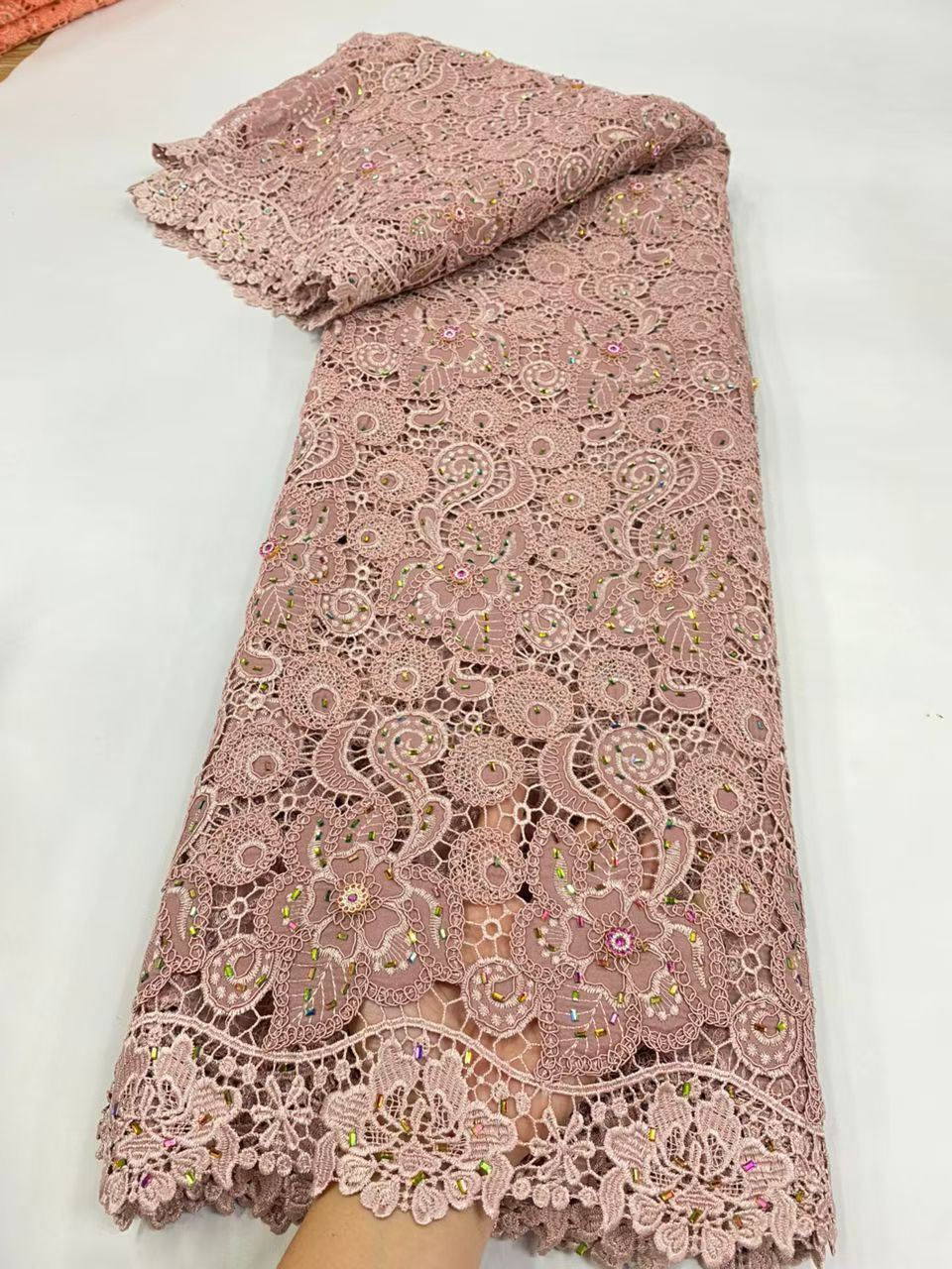 Latest Cord Guipure Lace Fabri - Crystal Mesh Fabric avaliação e preço