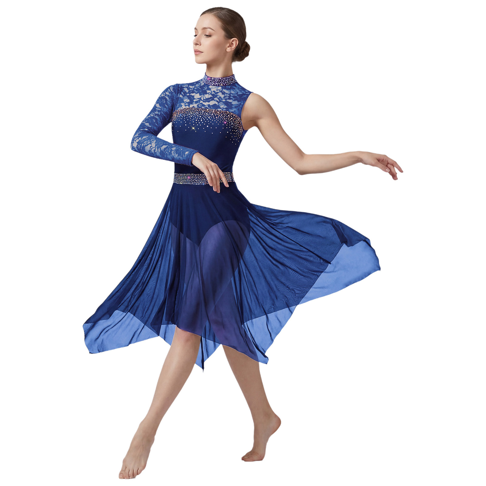 Women Lyrical Figure Skating D - Rhinestone Banding Trim avaliação e preço