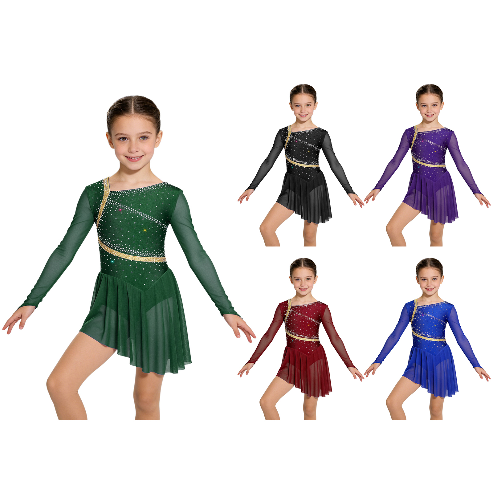 Kids Girls Figure Skating Lyri - Rhinestone Banding Trim avaliação e preço