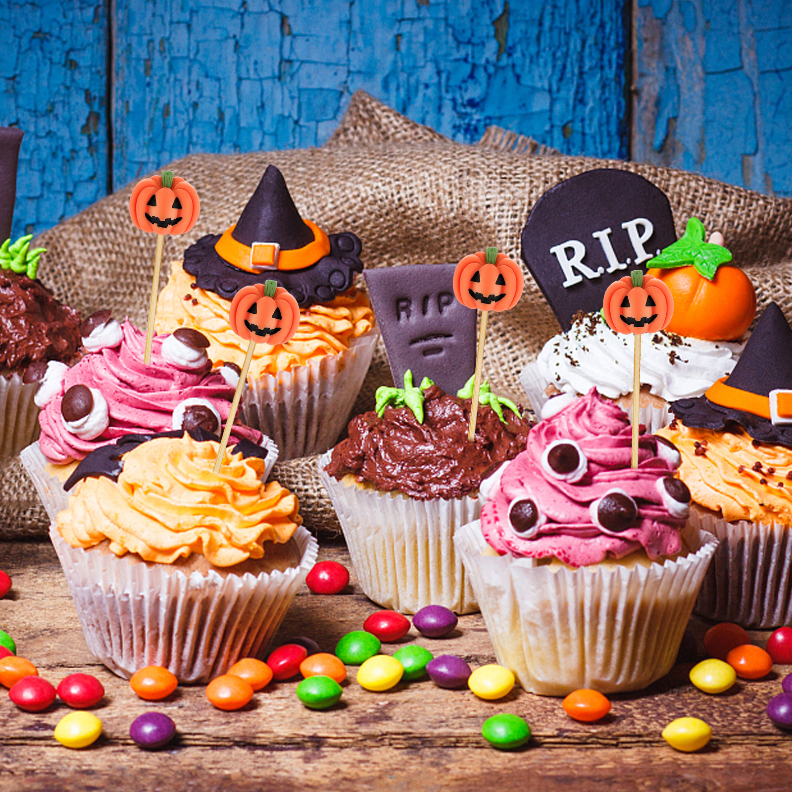 20Pcs Halloween Resin Pumpkin  - Craft Embellishments avaliação e preço