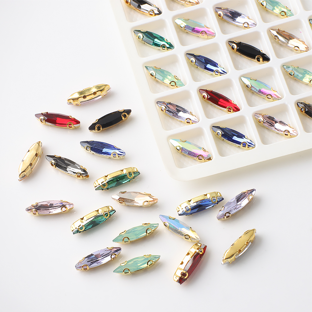 20Pcs 4x15mm Horse eye Crystal - Sew On Rhinestone avaliação e preço