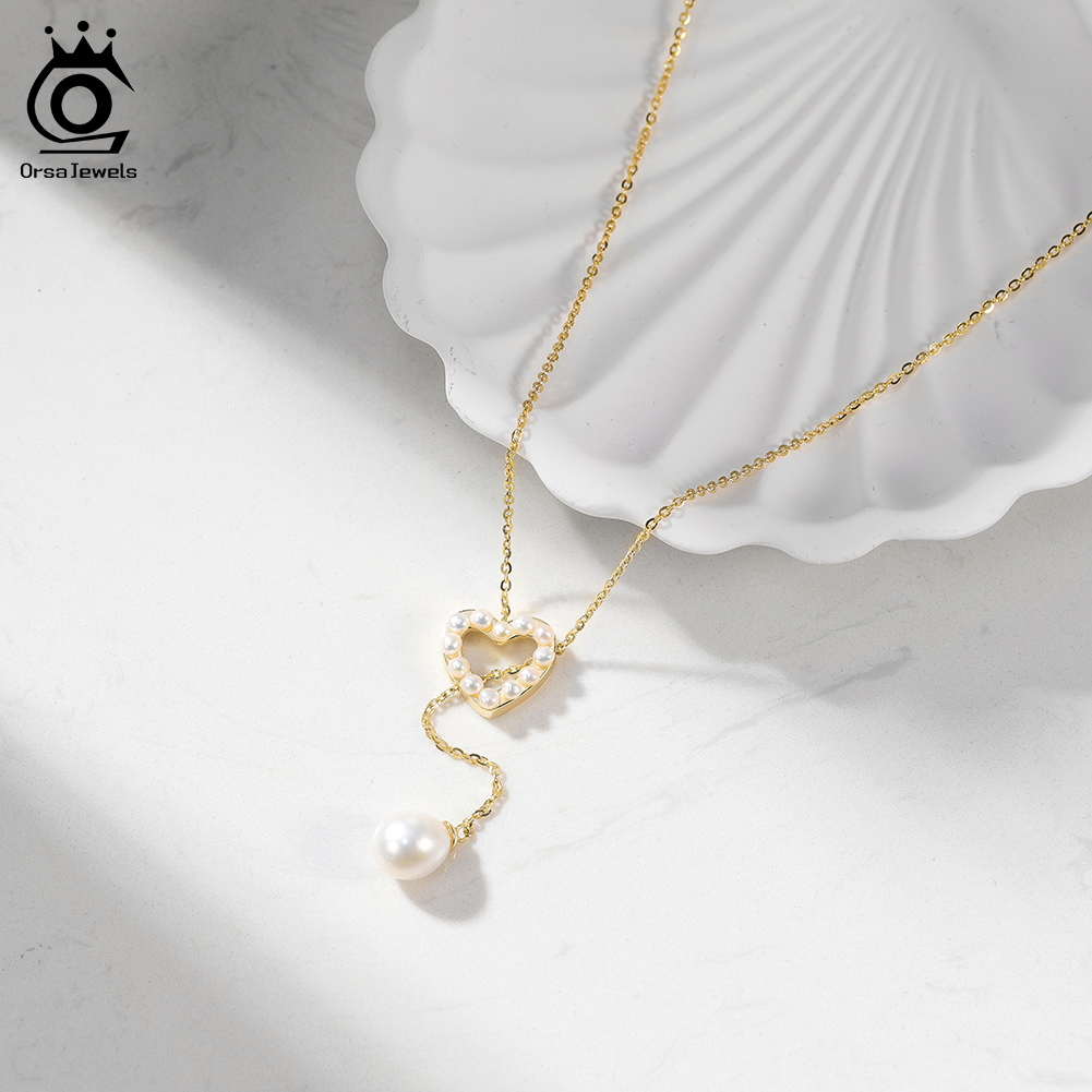 ORSA JEWELS S925 Love Heart Pe - Pearl Trim Chain avaliação e preço