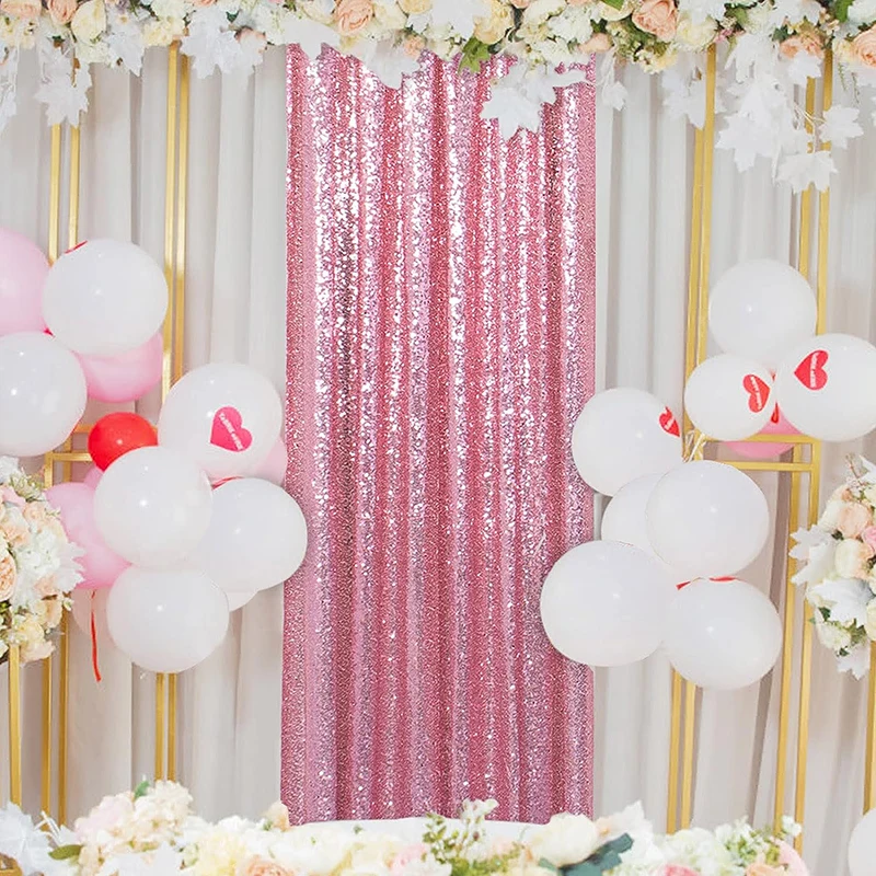1PC Pink Sequin Backdrop Curta - Sequin Fabric Panel avaliação e preço