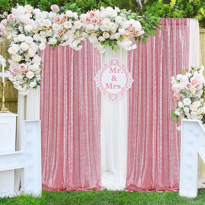 1PC Pink Sequin Backdrop Curta - Sequin Fabric Panel avaliação e preço