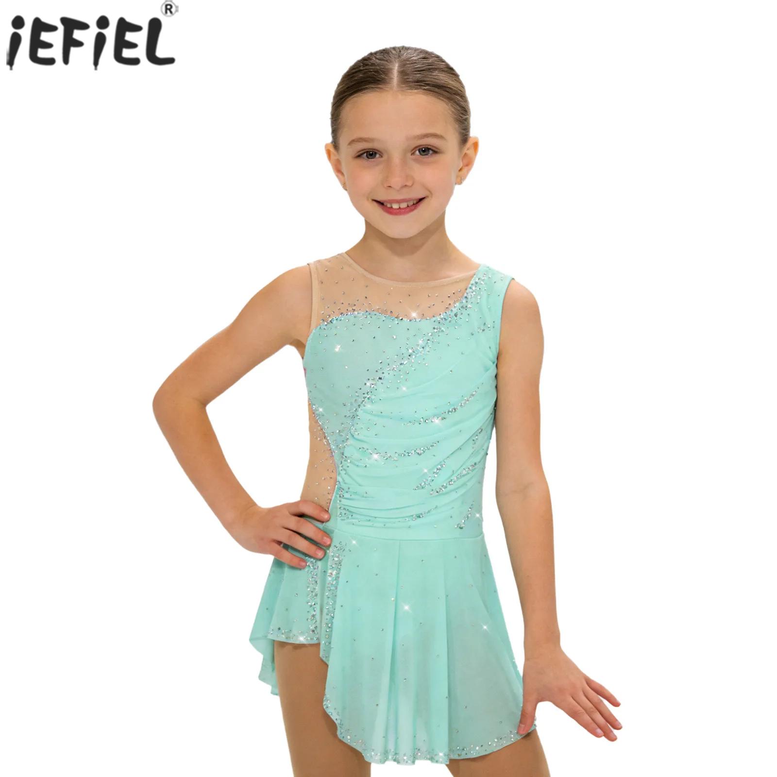 Kids Girls Figure Ice Skating  - Rhinestone Banding Trim avaliação e preço