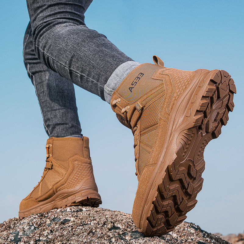 Men's Military Tactical Boots  - Guipure Lace Panel avaliação e preço