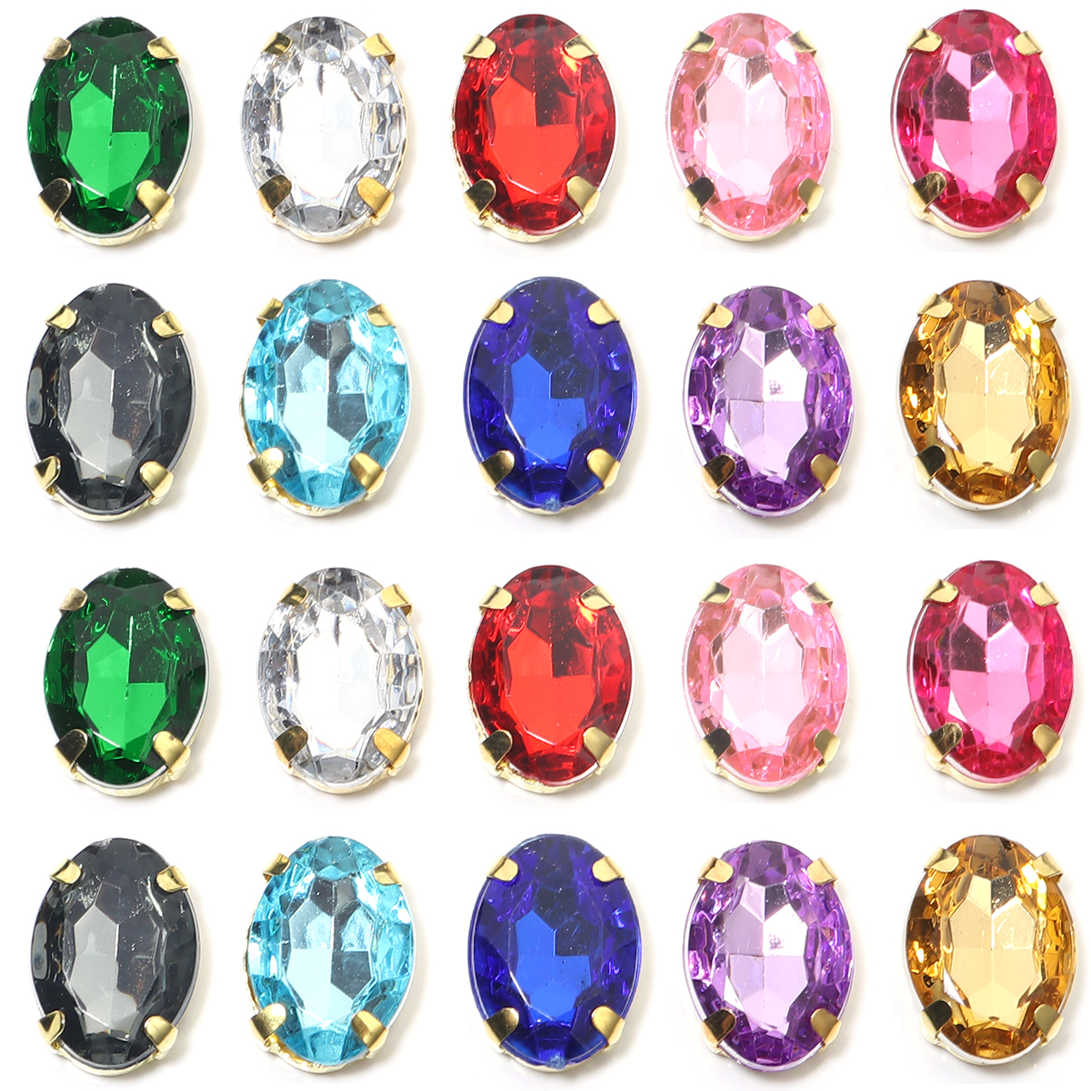 50pcs Gold Color Stainless Ste - Sew On Rhinestone avaliação e preço