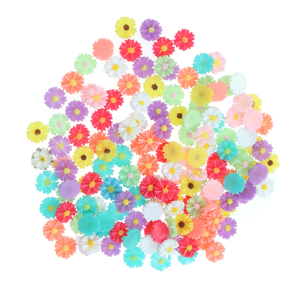 50Pcs 9Mm Small Daisy Resin Fl - Craft Embellishments avaliação e preço