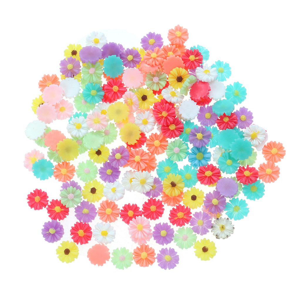 50Pcs 9Mm Small Daisy Resin Fl - Craft Embellishments avaliação e preço