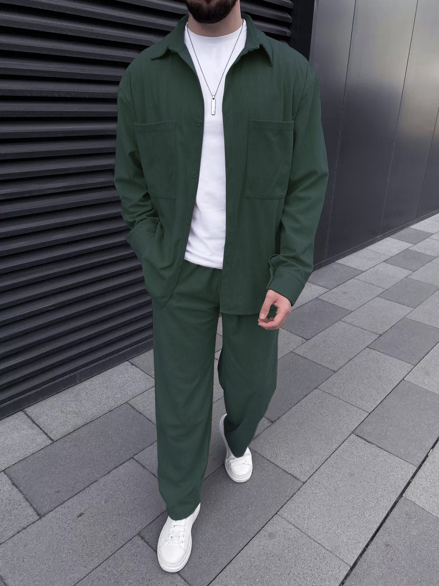 Men's corduroy two-piece outfi - Embellish Knit avaliação e preço