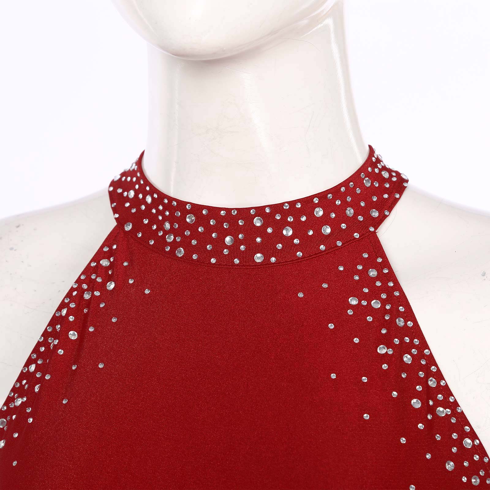 Women Latin Dance Figure Skati - Rhinestone Banding Trim avaliação e preço