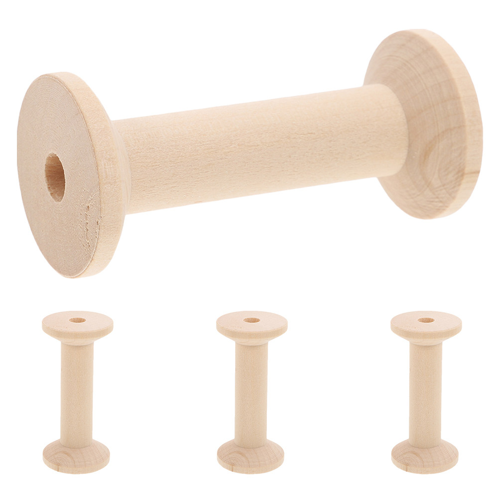 4Pcs Wooden Bobbin Set Smooth  - Embroidery Craft avaliação e preço