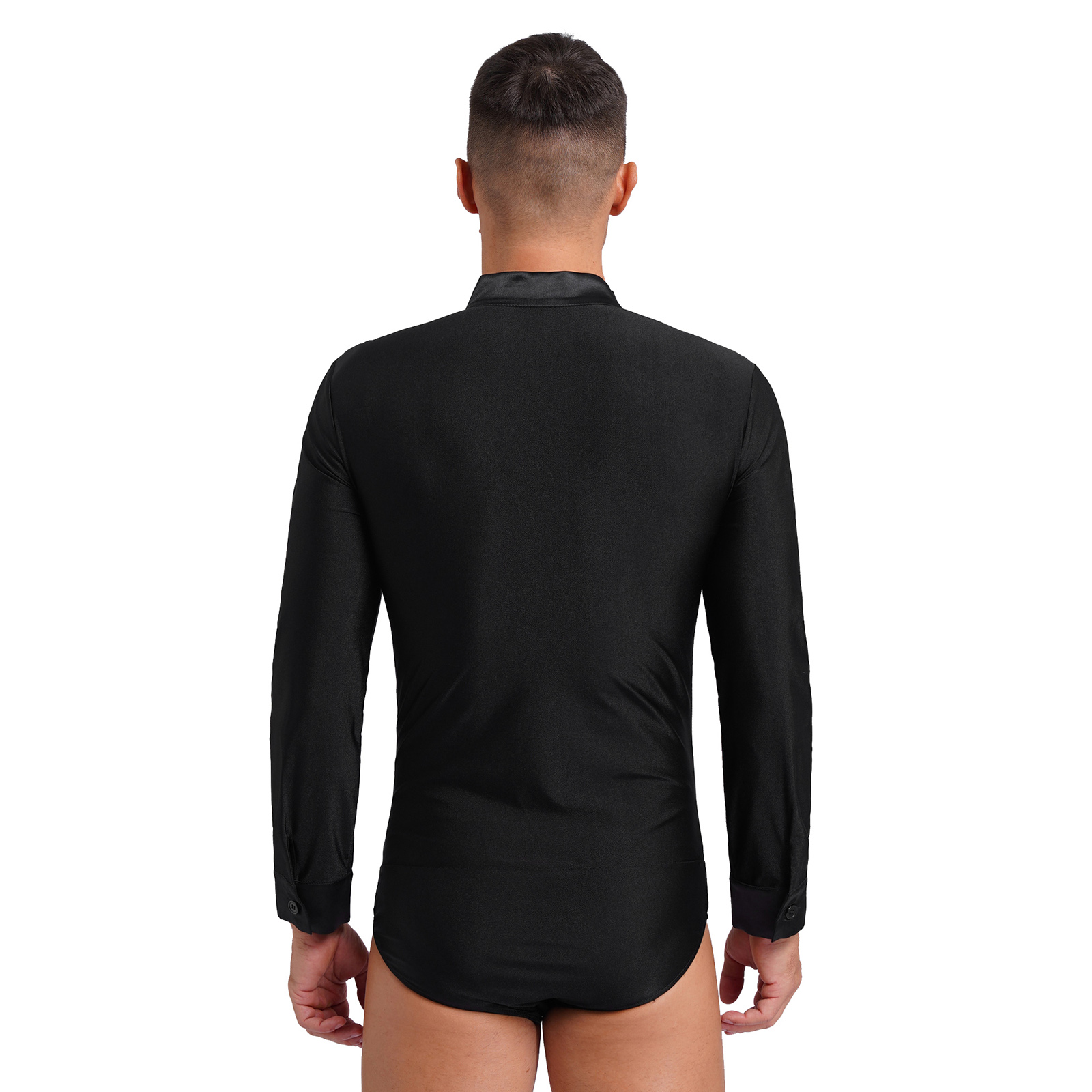 Mens Latin Jazz Dance Leotard  - Rhinestone Banding Trim avaliação e preço