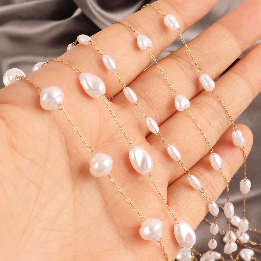 1Meters Stainless Steel Chain  - Pearl Trim Chain avaliação e preço