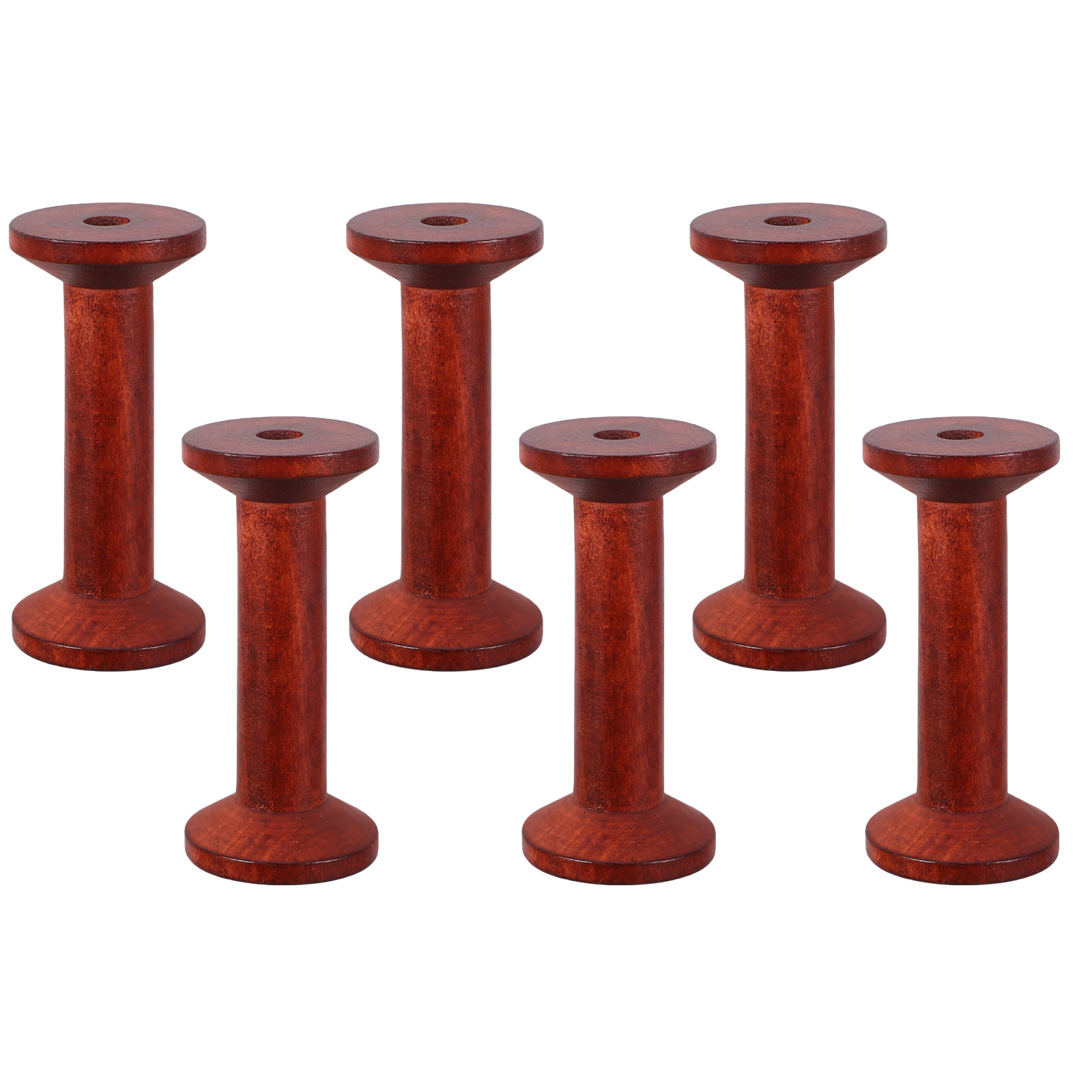 6Pcs Wooden Empty Spools for C - Embroidery Craft avaliação e preço