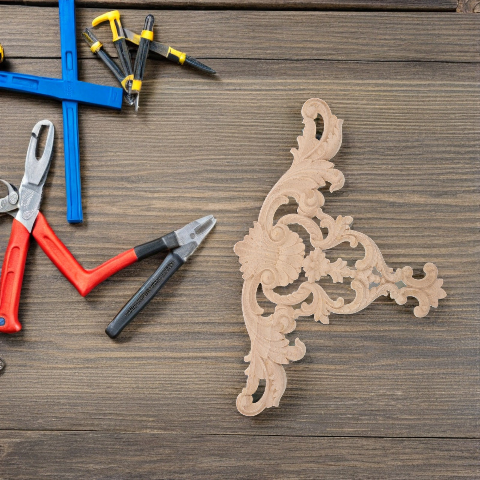 Wood Carved Appliques for Furn - Craft Embellishments avaliação e preço