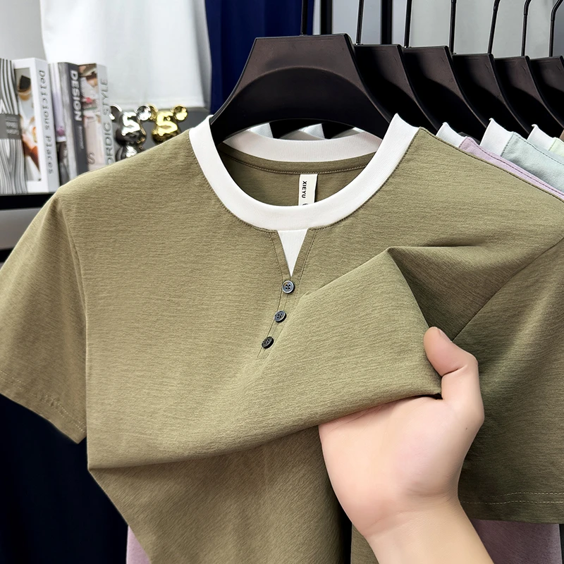 Mens Short Sleeve Henley Neck  - Embellish Knit avaliação e preço