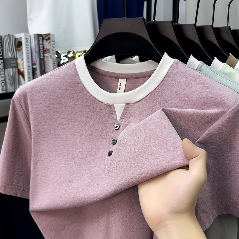 Mens Short Sleeve Henley Neck  - Embellish Knit avaliação e preço