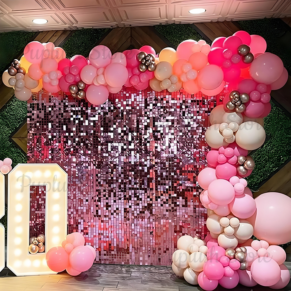 Pink Shimmer Wall Backdrop Pan - Sequin Fabric Panel avaliação e preço