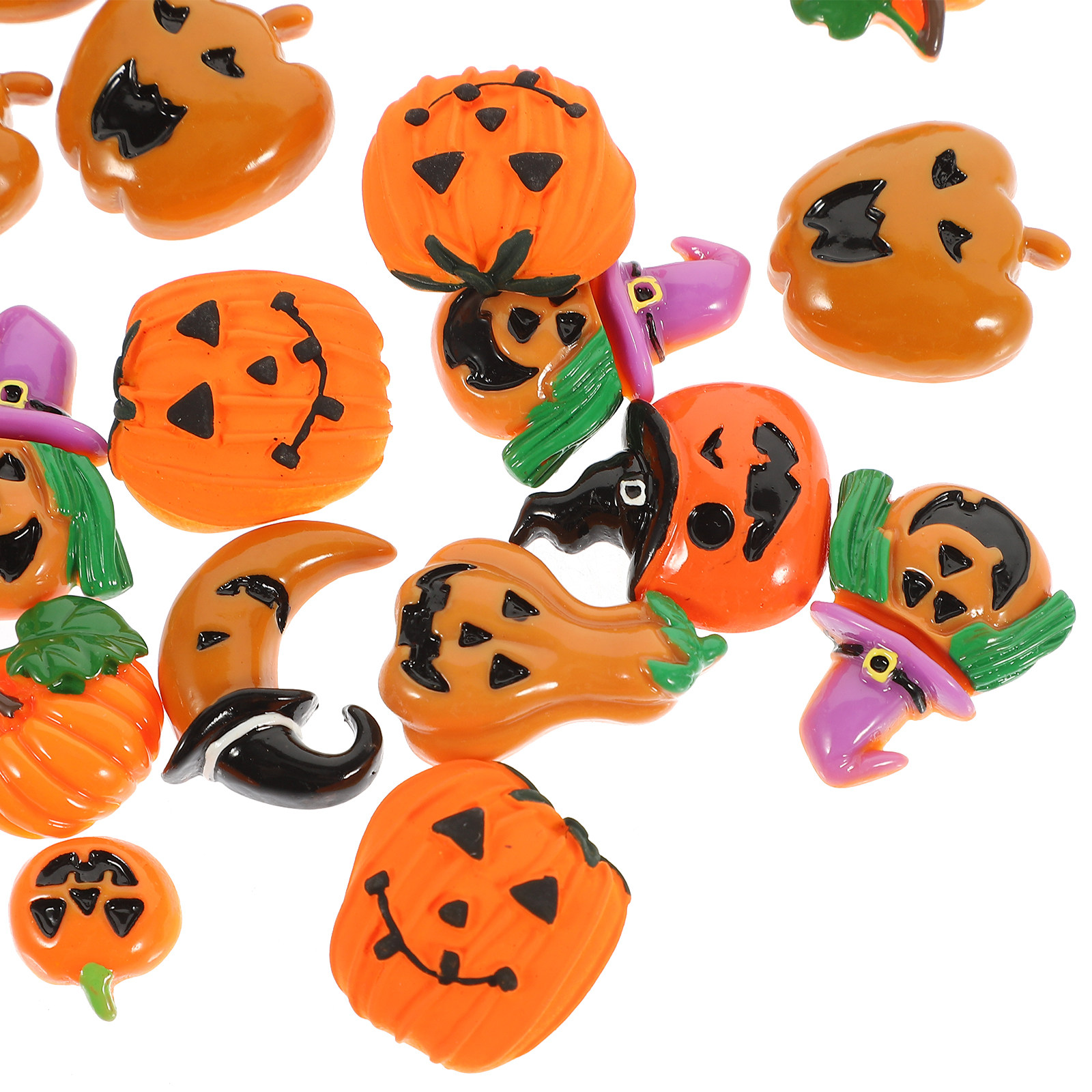 24Pcs Resin Halloween Pumpkin  - Craft Embellishments avaliação e preço
